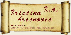 Kristina Arsenović vizit kartica
